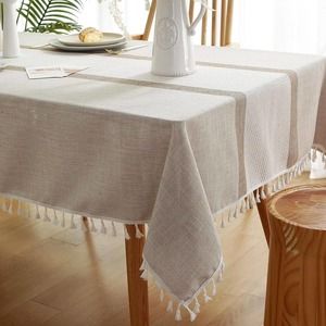 Deep Dream Tablecloth, Embroidered Table Cloth (Square, 55 x 102 Inch, Beige)